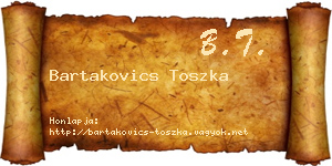 Bartakovics Toszka névjegykártya